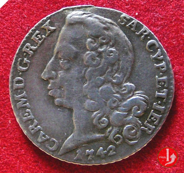 Mezza lira II tipo 1742 (Torino)