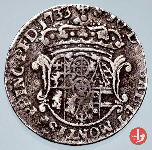 Mezza lira I tipo 1733 (Torino)