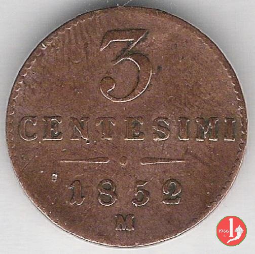 3 centesimi 1852 (Milano)