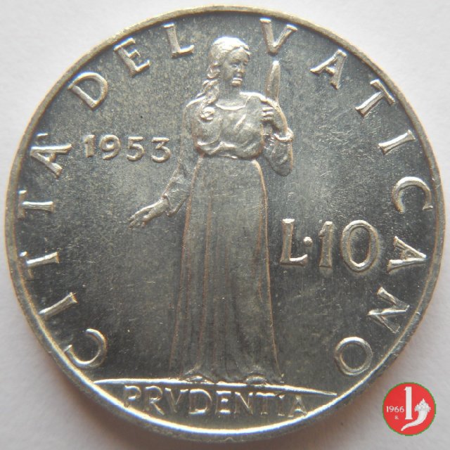 10 Lire V Tipo 1953 (Roma)