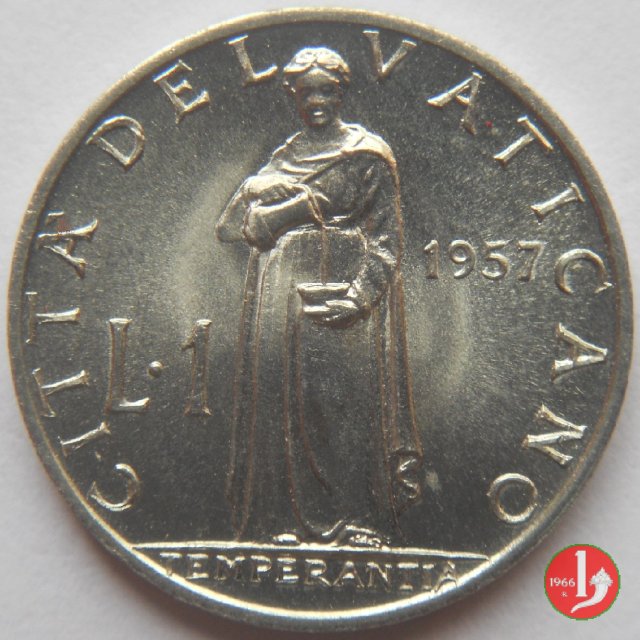 1 Lira V Tipo 1957 (Roma)