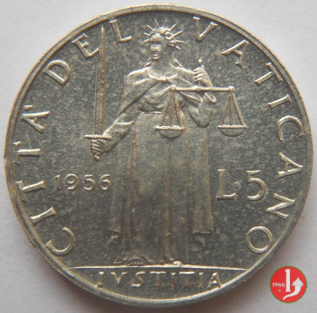 5 Lire V Tipo 1956 (Roma)