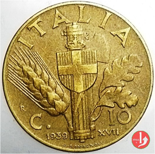 10 centesimi impero bronzital 1939 (Roma)