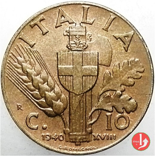 10 centesimi impero bronzital 1940 (Roma)