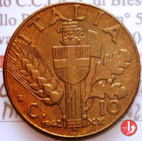 10 centesimi impero bronzital 1942 (Roma)