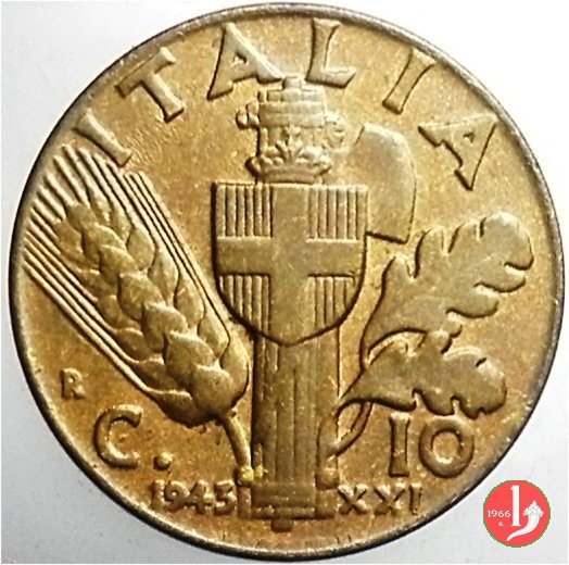 10 centesimi impero bronzital 1943 (Roma)