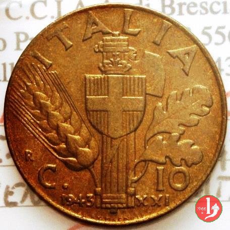 10 centesimi impero bronzital 1943 (Roma)