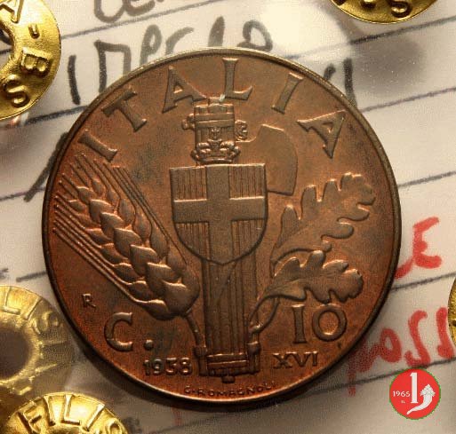 10 centesimi impero rame 1938 (Roma)
