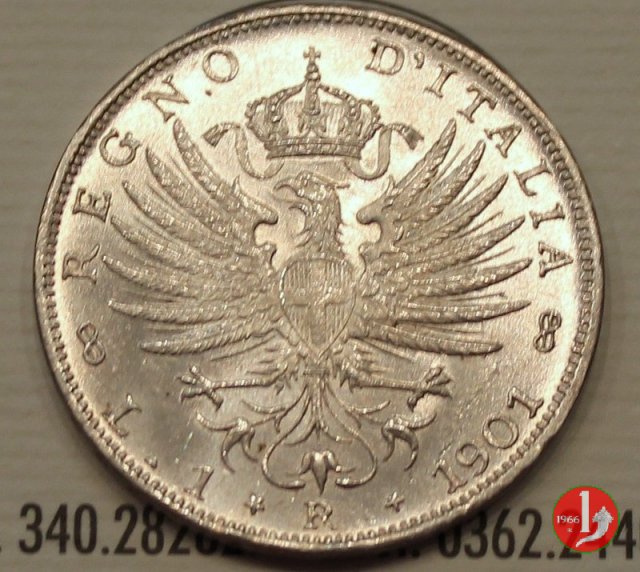 1 lira aquila sabauda 1901 (Roma)