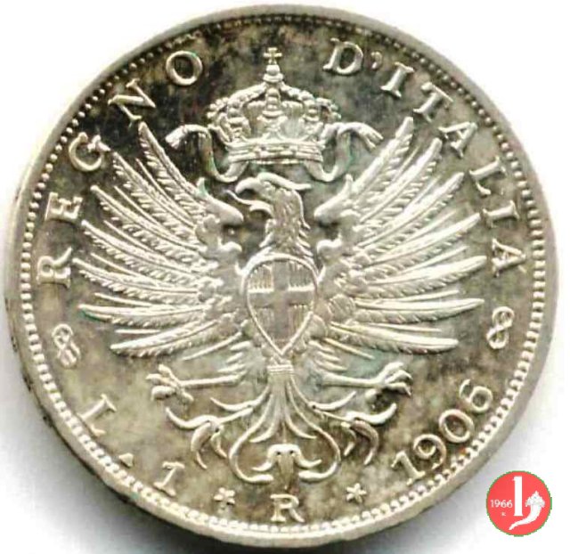 1 lira aquila sabauda 1906 (Roma)