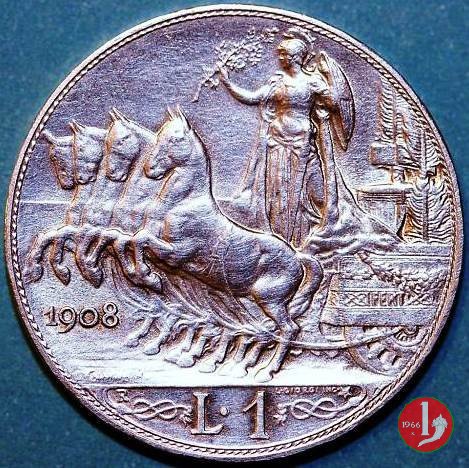 1 lira quadriga veloce 1908 (Roma)