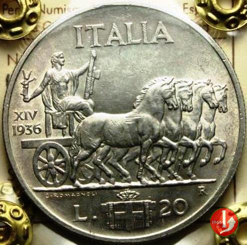 20 lire quadriga lenta 1936 (Roma)