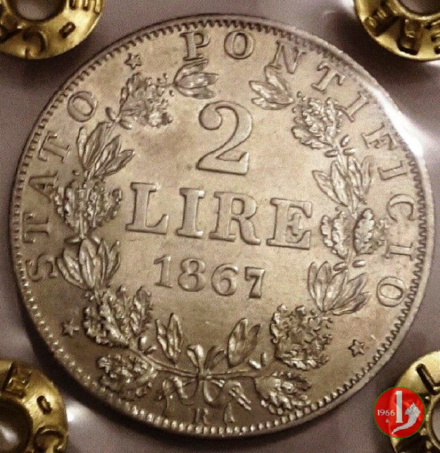 2 lire 1867 (Roma)