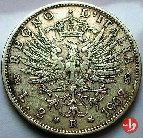 2 lire aquila sabauda 1902 (Roma)