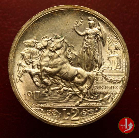 2 lire quadriga briosa 1917 (Roma)