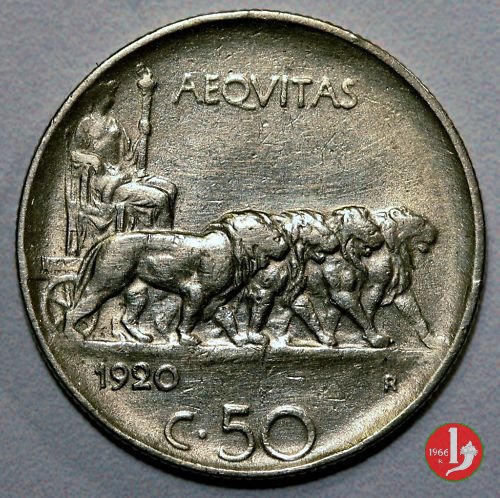 50 centesimi leoni 1920 (Roma)