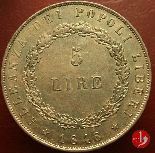 5 lire 11 agosto 1848 1848 (Venezia)
