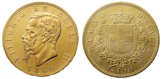 100 lire 1864 (Torino)