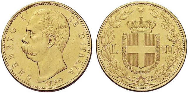 100 lire 1880 (Roma)