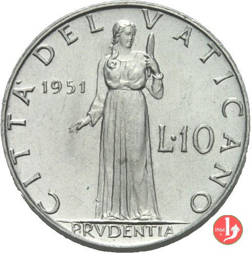 10 Lire V Tipo 1951 (Roma)