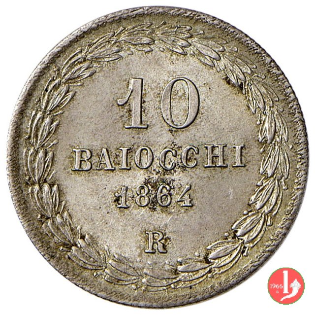 10 baiocchi (Giulio o Paolo) 1864 (Roma)