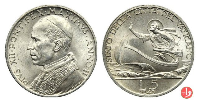 5 Lire I Tipo 1940 (Roma)