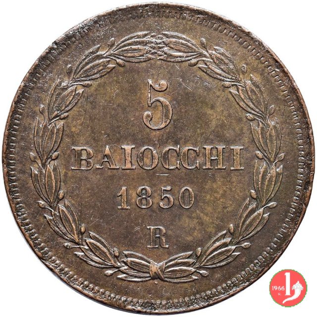 5 baiocchi 1° tipo 1850 (Roma)