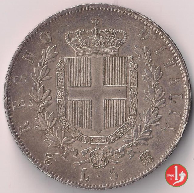 5 lire o scudo 1865 (Torino)