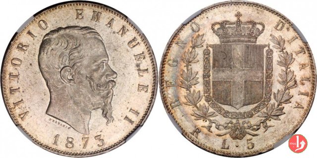 5 lire o scudo 1873 (Roma)