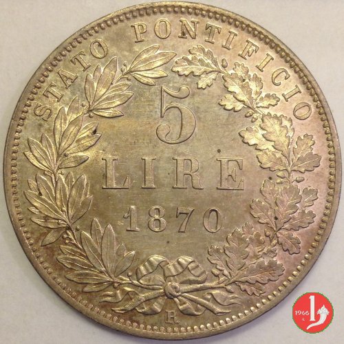 Scudo da 5 lire 1870 (Roma)