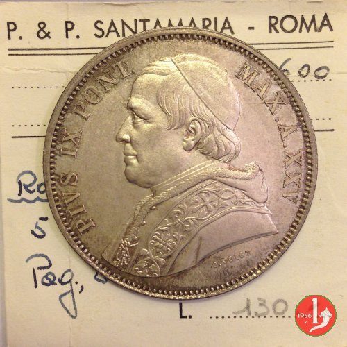 Scudo da 5 lire 1870 (Roma)