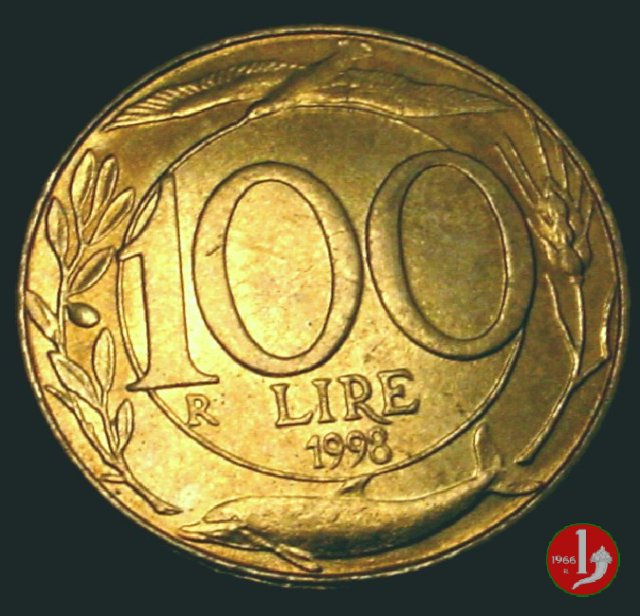 100 lire Italia turrita 1998 (Roma)