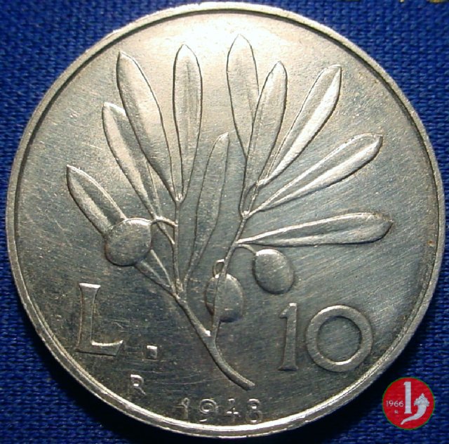 10 lire olivo 1948 (Roma)