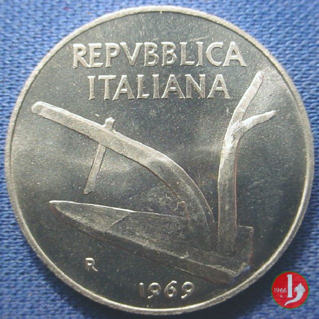 10 lire spighe 1969 (Roma)