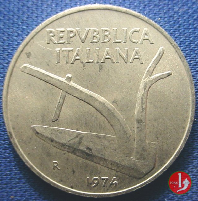 10 lire spighe 1974 (Roma)