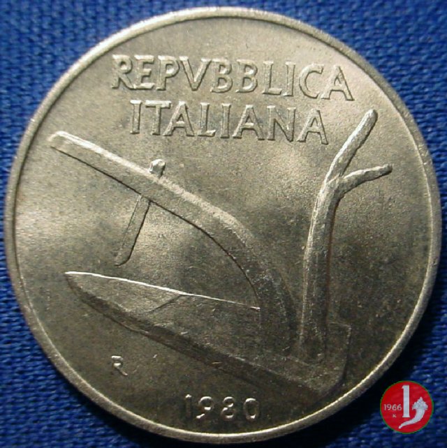 10 lire spighe 1980 (Roma)