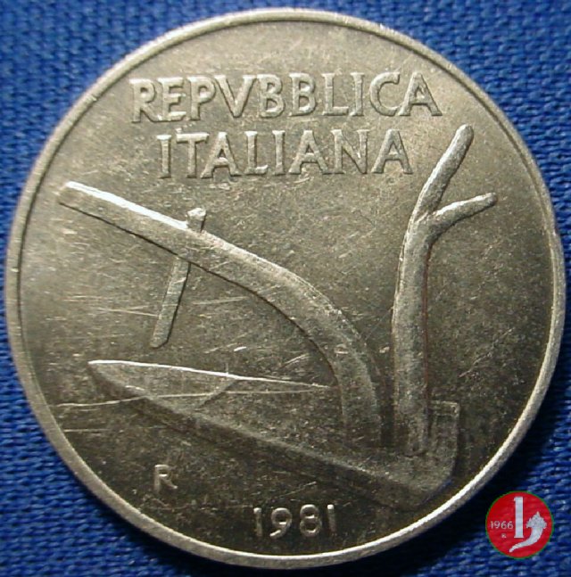 10 lire spighe 1981 (Roma)