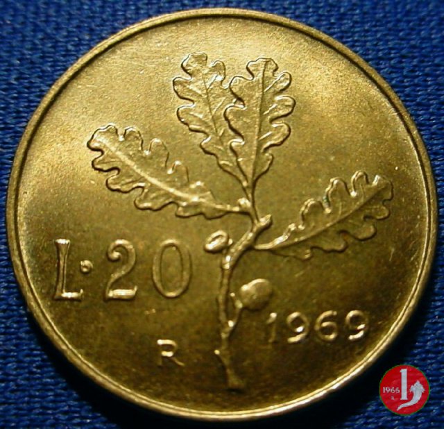 20 lire quercia 1969 (Roma)