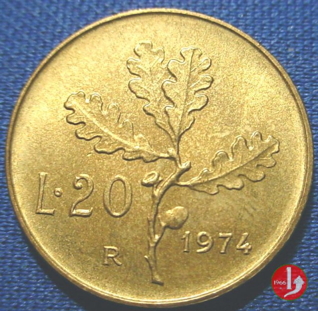 20 lire quercia 1974 (Roma)