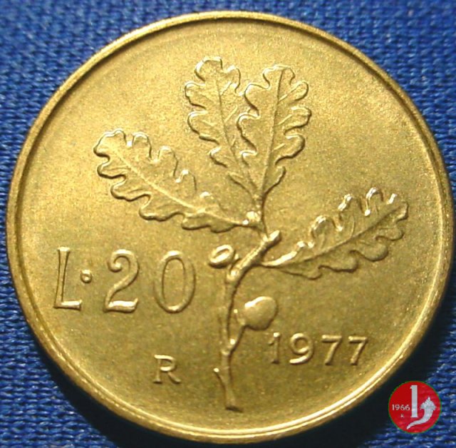 20 lire quercia 1977 (Roma)