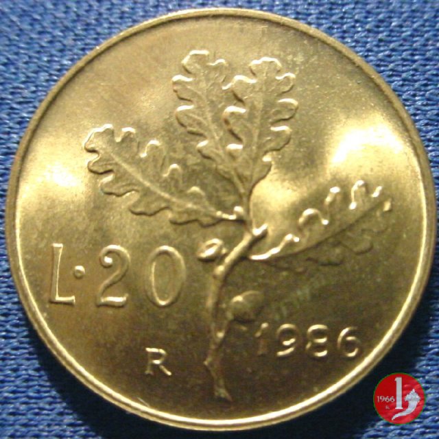 20 lire quercia 1986 (Roma)