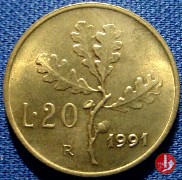 20 lire quercia 1991 (Roma)