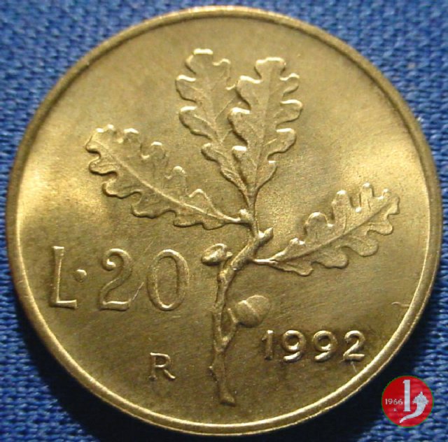 20 lire quercia 1992 (Roma)