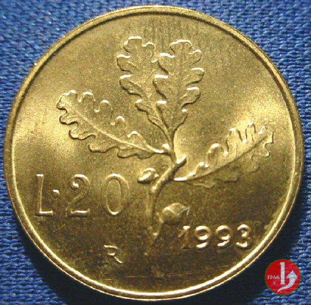 20 lire quercia 1993 (Roma)