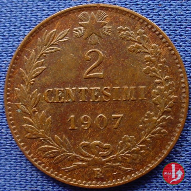 2 centesimi valore 1907 (Roma)