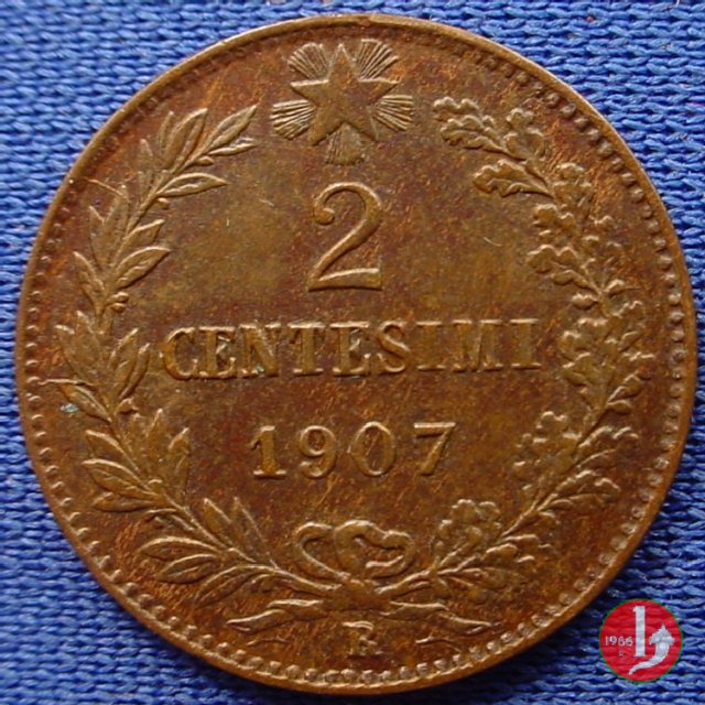 2 centesimi valore 1907 (Roma)