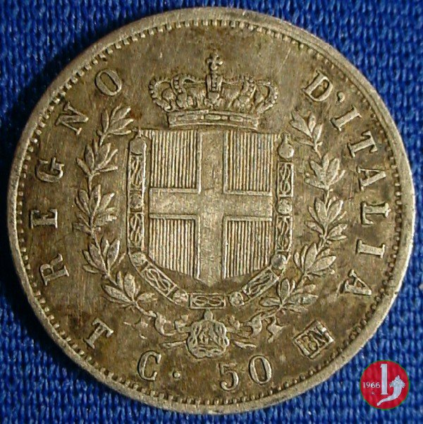 50 centesimi stemma 1863 (Torino)