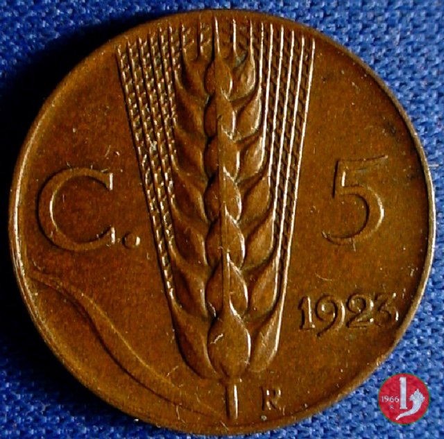 5 centesimi spiga 1923 (Roma)