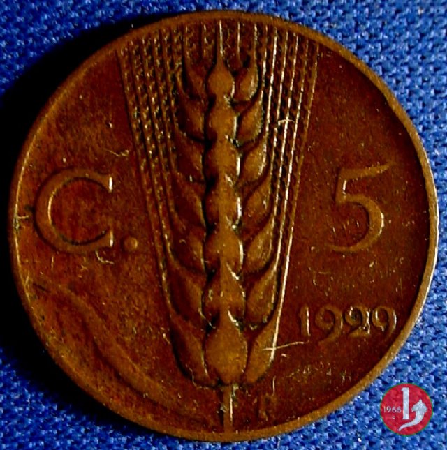 5 centesimi spiga 1929 (Roma)