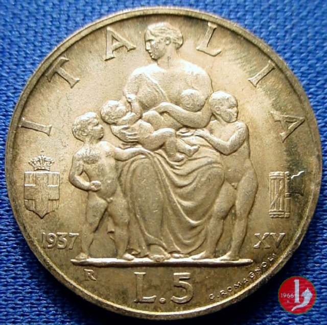 5 lire famiglia 1937 (Roma)